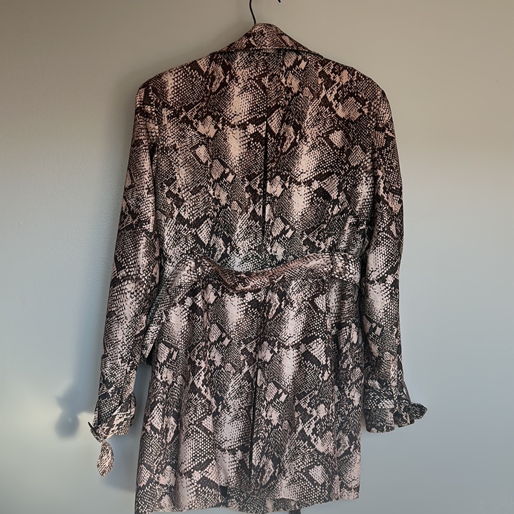 Inc Python Print Trench Coat Large - image 6